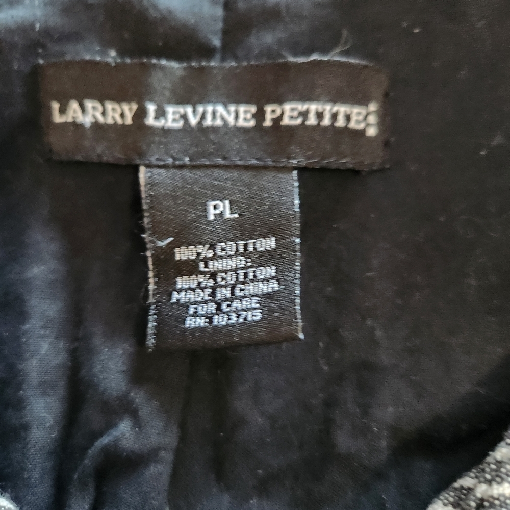 Larry Levine Black and White Striped Womans Blazer Size Petite Large - Picture 2 of 7